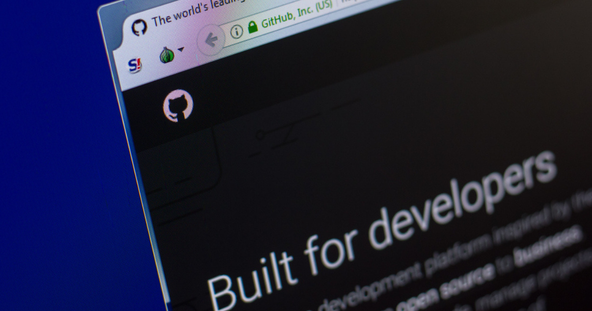 GitHub website on a developer´s screen display