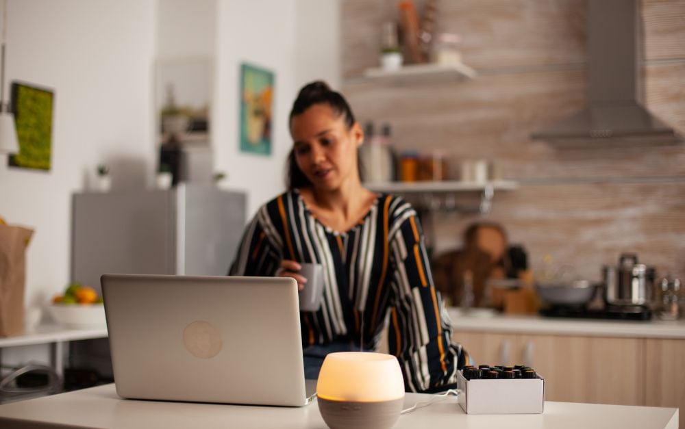 software engineer preparing her computer for the job interview