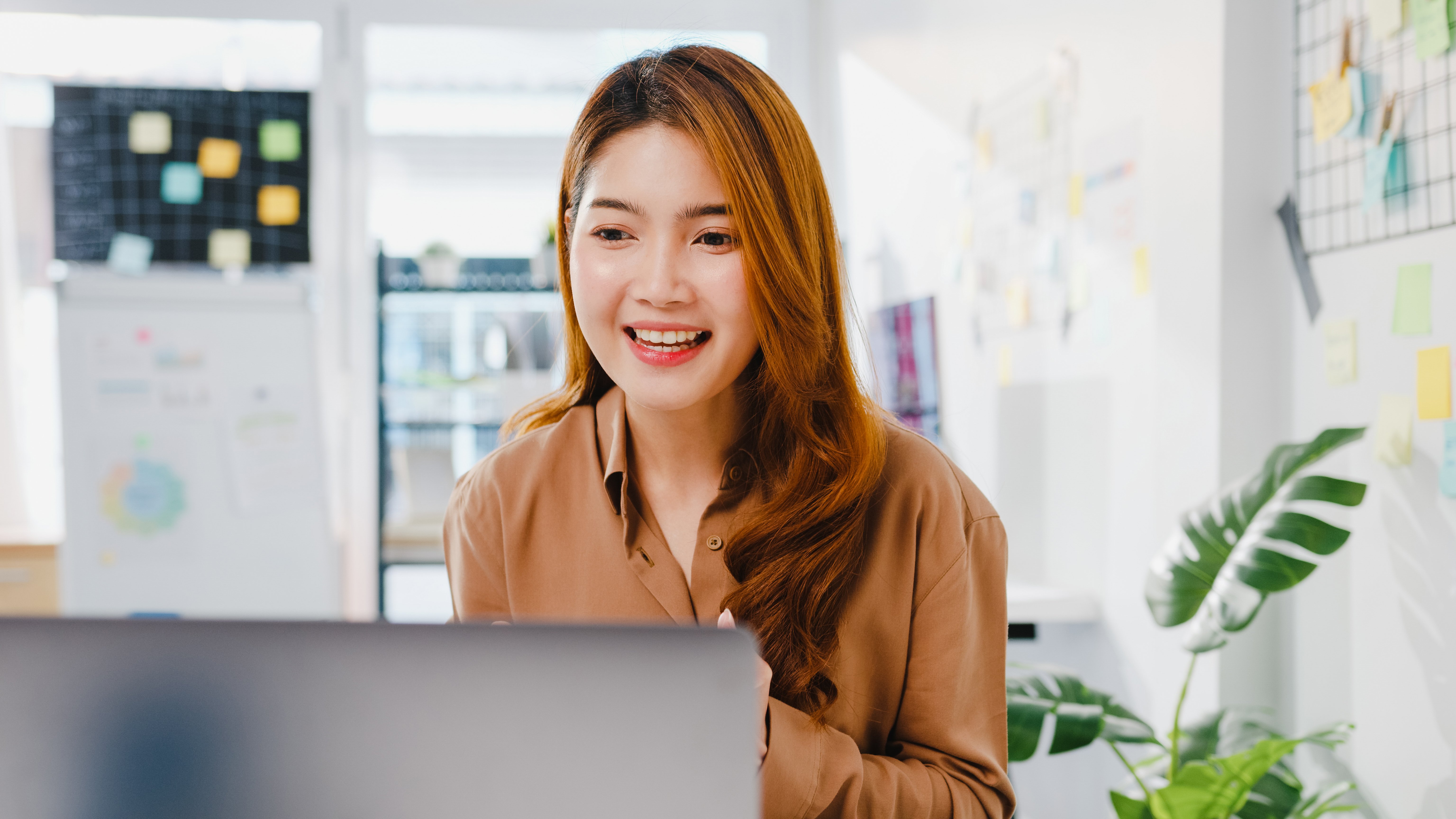 Woman developer in her technical interview